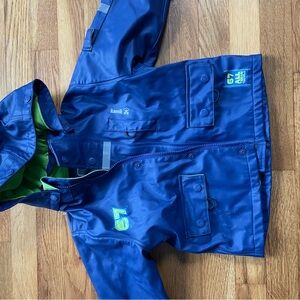 Kamik Blue and Green Kids Raincoat 2T